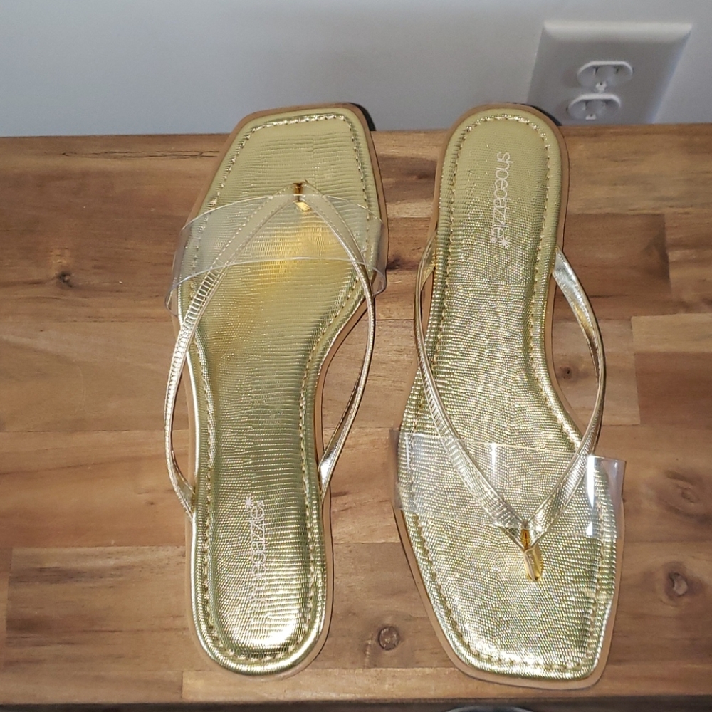 Gold flat sandals